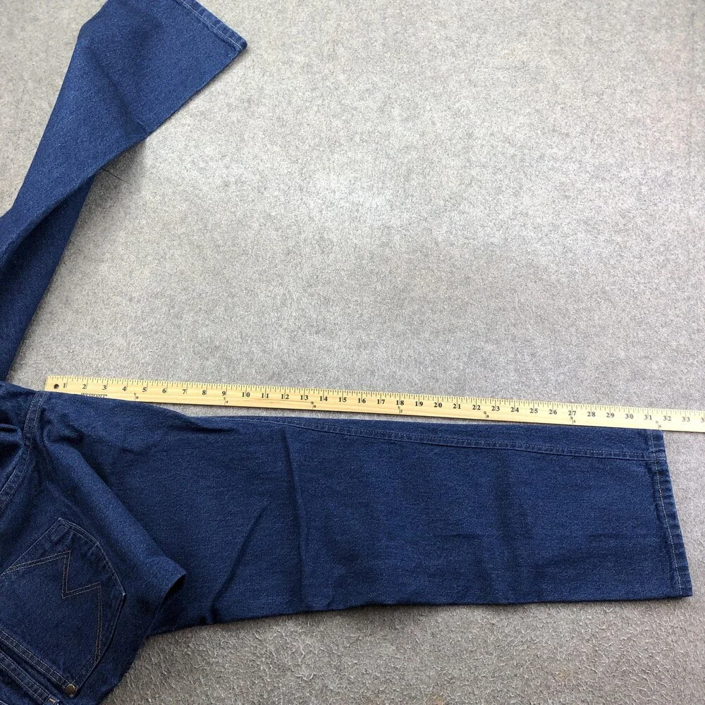 Wrangler Jeans Mens 34x32 Blue Medium Wash Regular Straight Denim 47MWZ - Picture 10 of 11